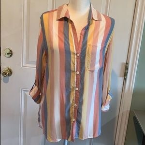 Women’s Velvet Heart Small Striped Shirt Top